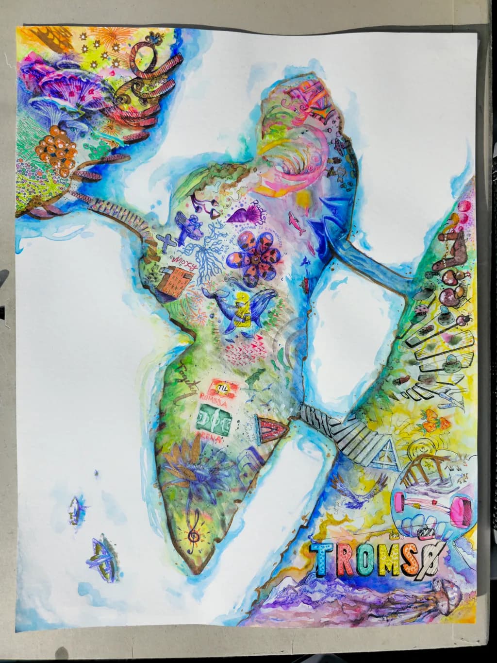Vibrant Journey Through Tromsø: A Colorful Map of Culture and Nature