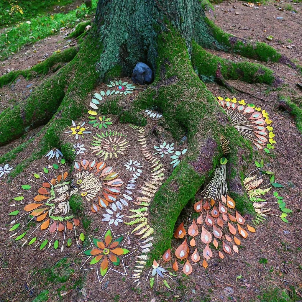 Whispers of Nature: A Vibrant Tapestry of Flora at the Tree's Roots