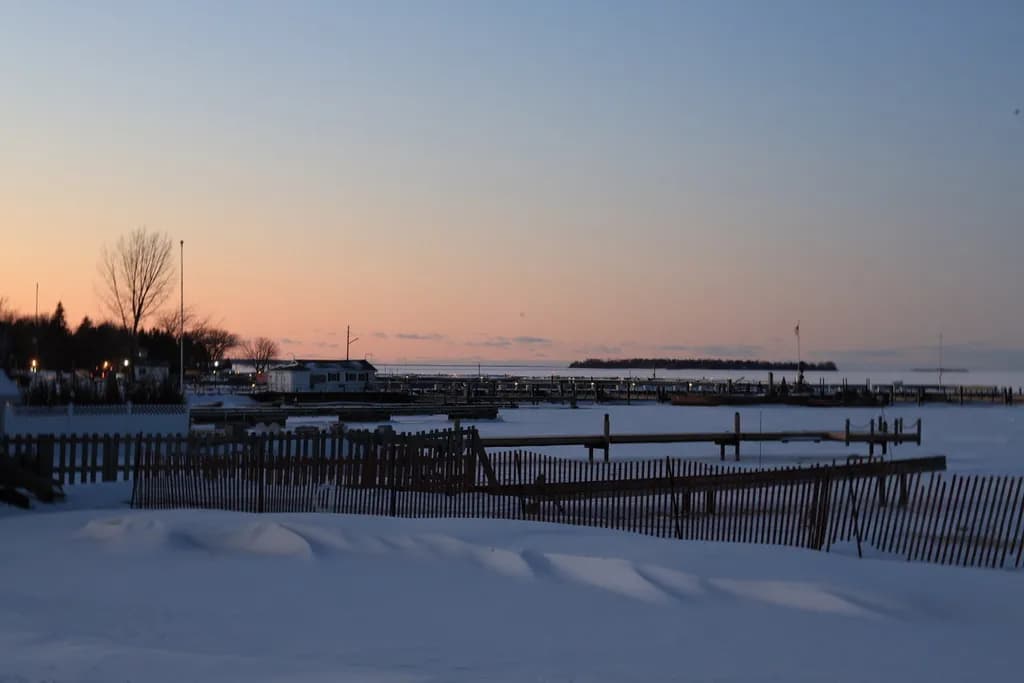 Frozen Harbor Twilight