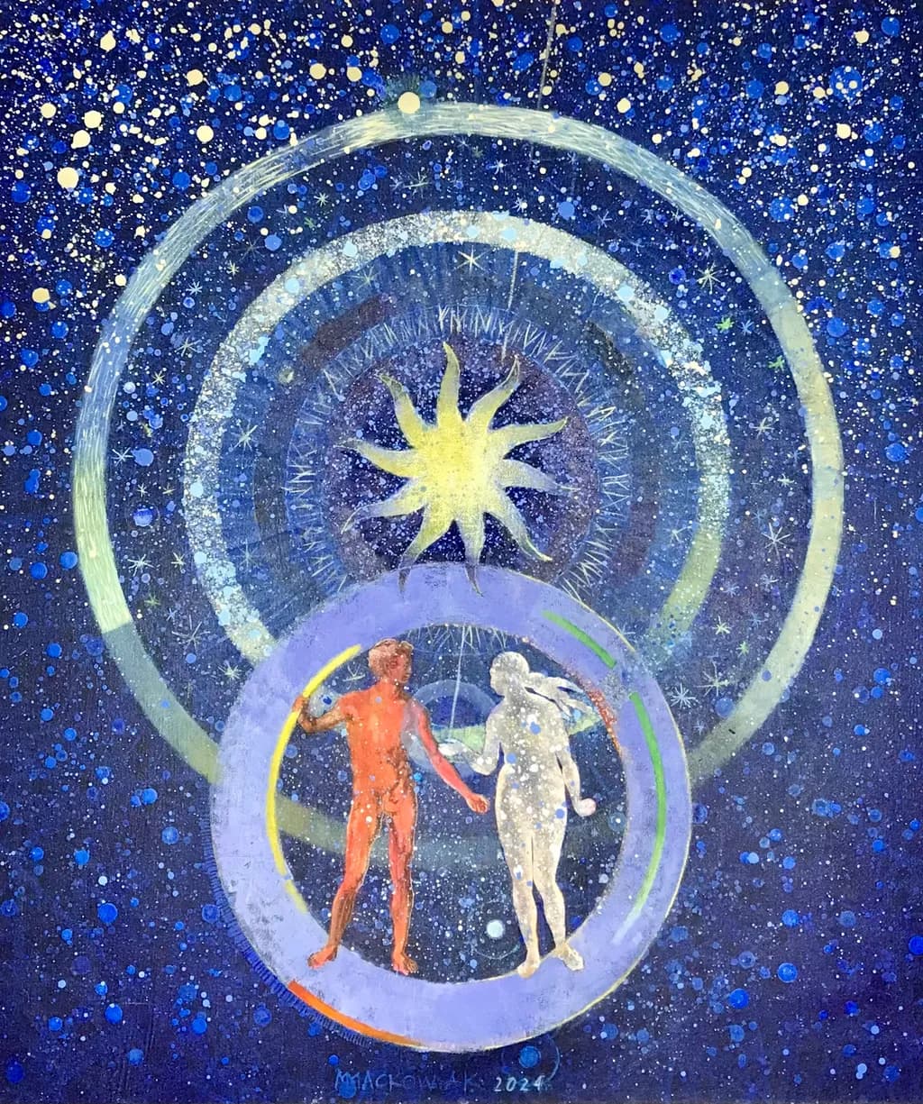 Celestial Embrace: A Cosmic Dance of Duality and Connection