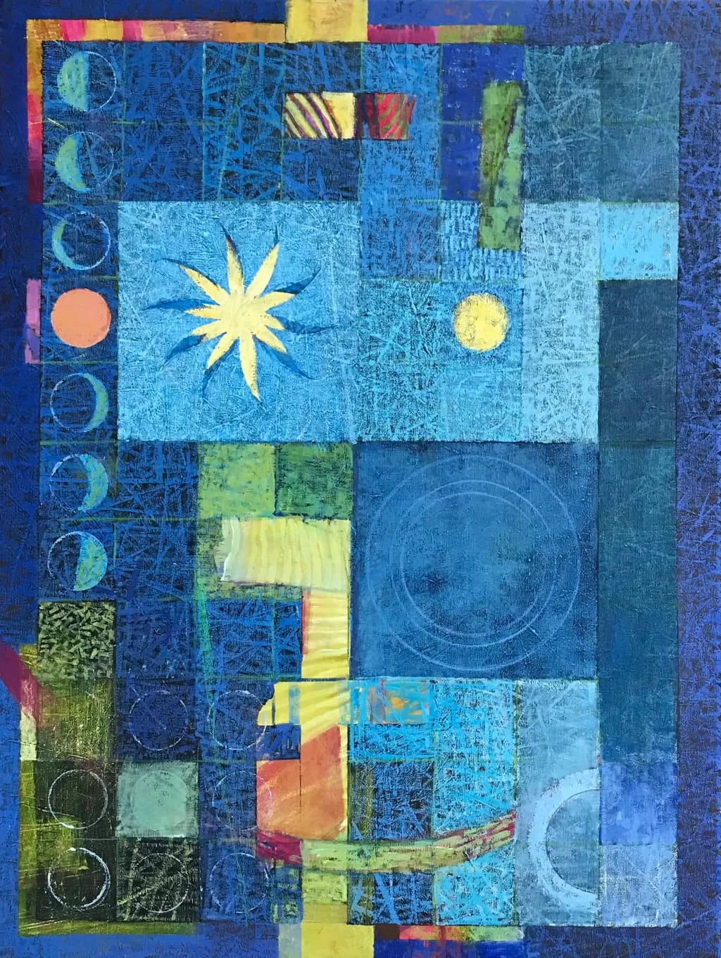 Celestial Harmony: A Vibrant Dance of Color and Form
