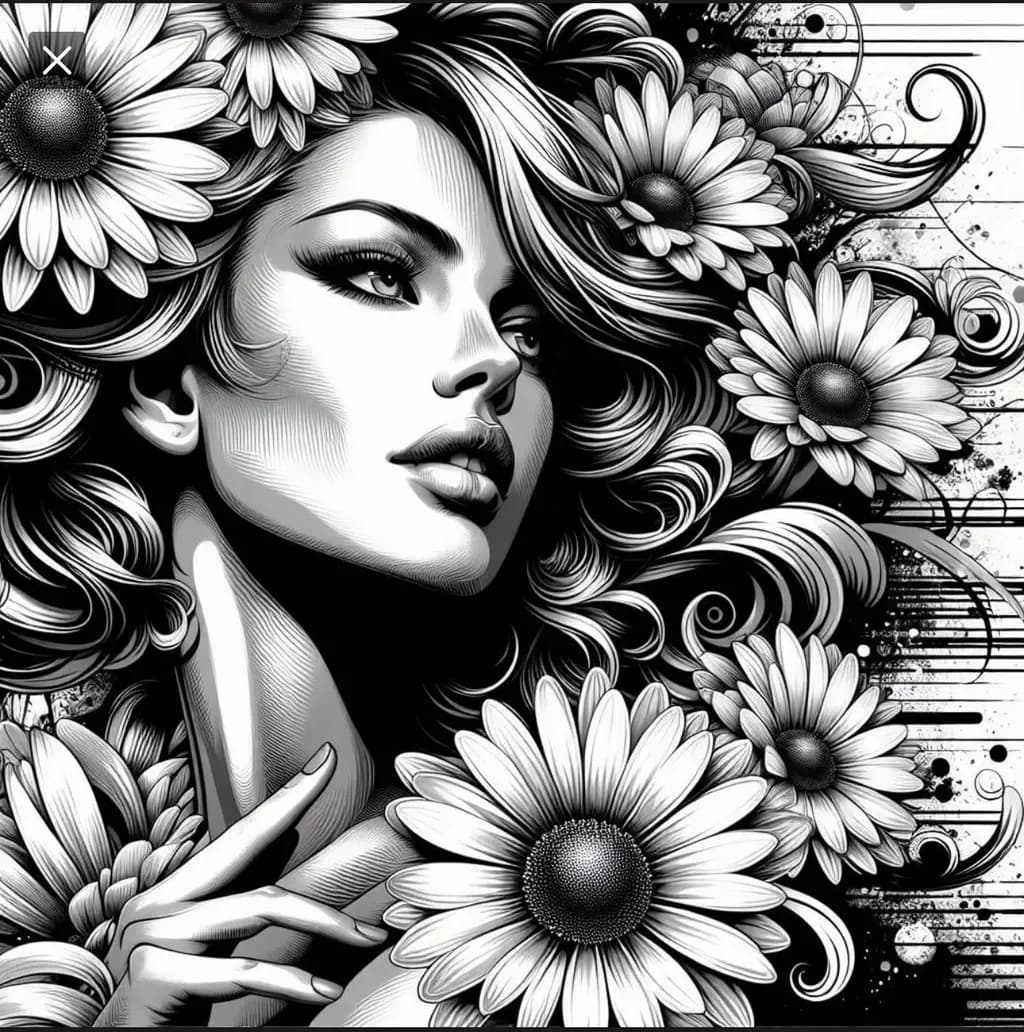 Whispers of Elegance: A Monochrome Floral Dreamscape