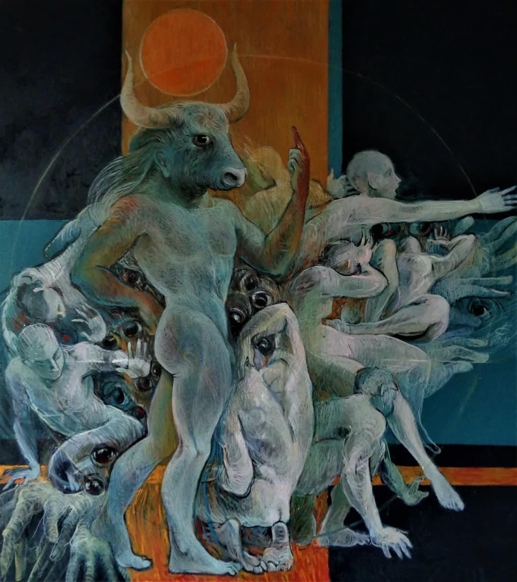 Ethereal Echoes: A Surreal Dance of Myth and Emotion