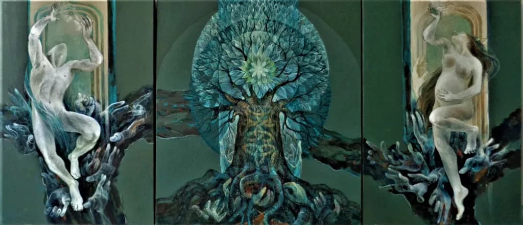 Whispers of Creation: A Surreal Dance of Emotion and Nature