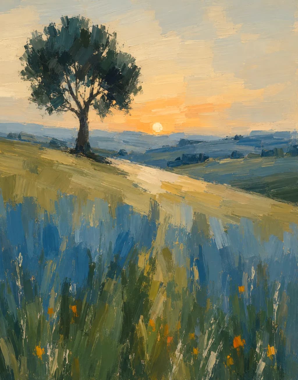Sunset Tree Field