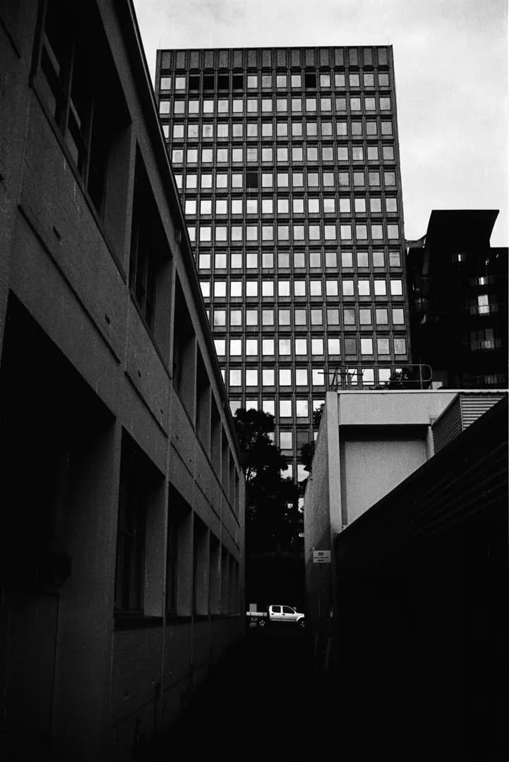 Urban Shadows: A Journey Through Architectural Contrast in Monochrome