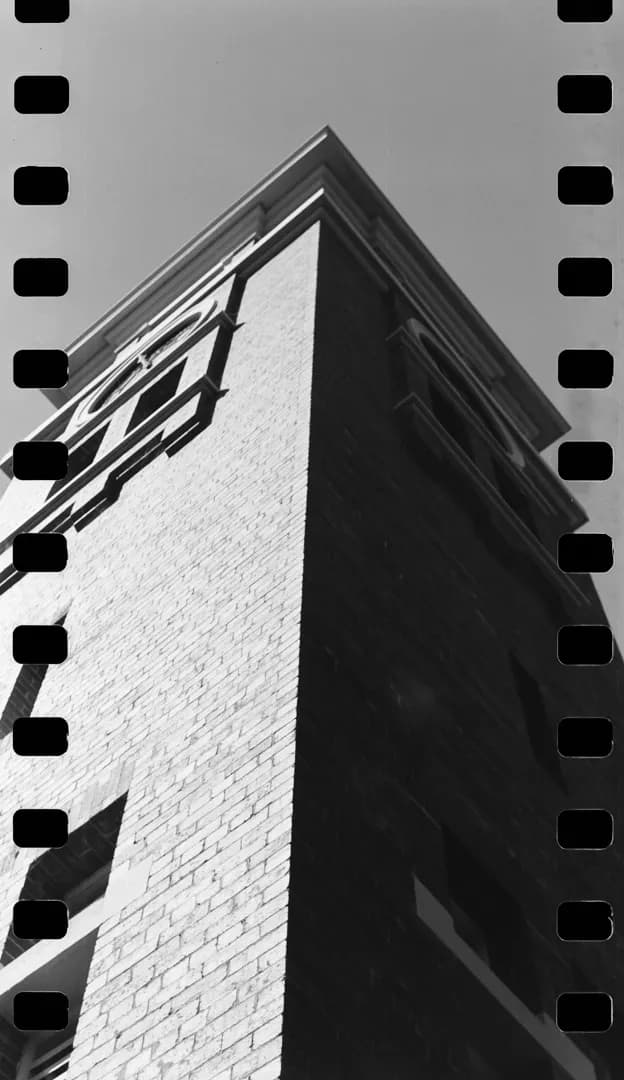 Whispers of Time: A Towering Perspective in Monochrome