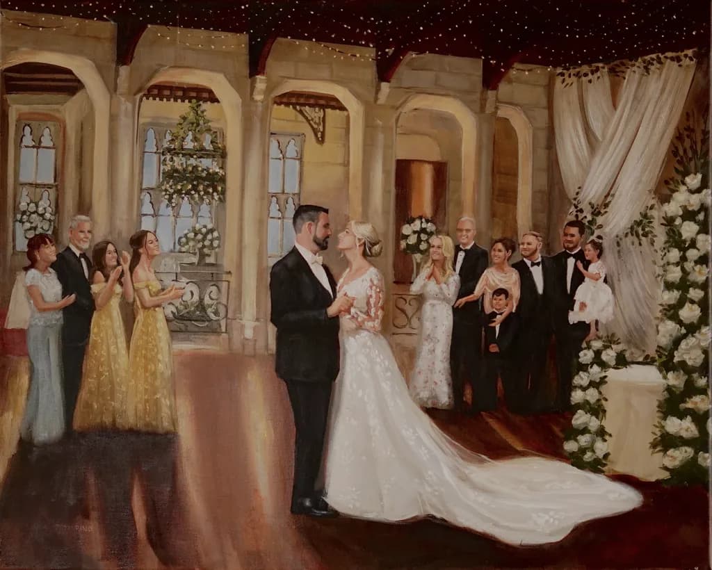 Katerina and Evangelos' First Dance Live Wedding Painting