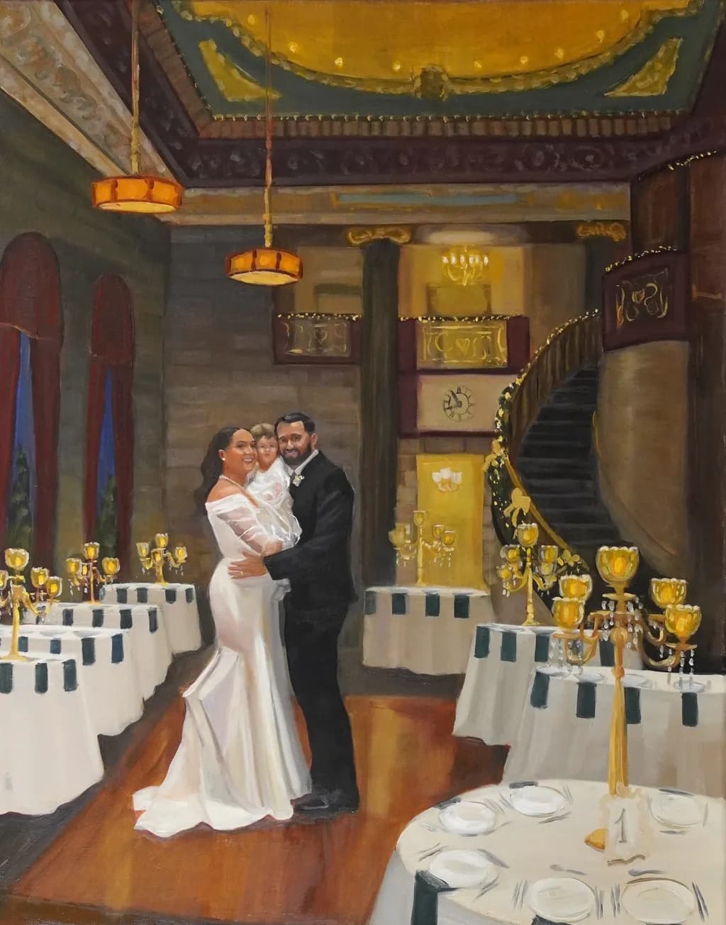 Klaudia and Brendan's First Dance, Live Wedding Painting, Hartford Society Room