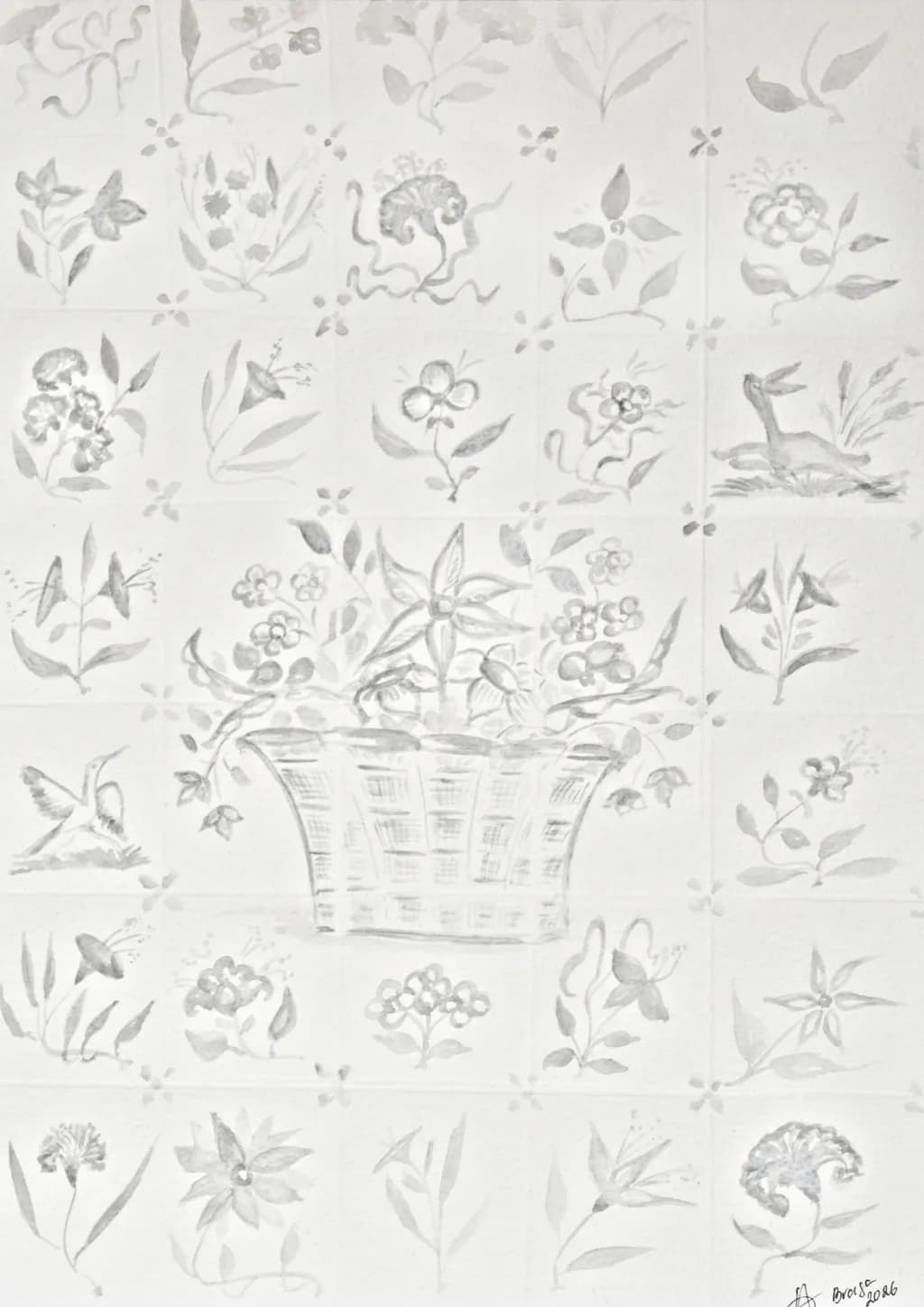 Monochrome Garden Basket