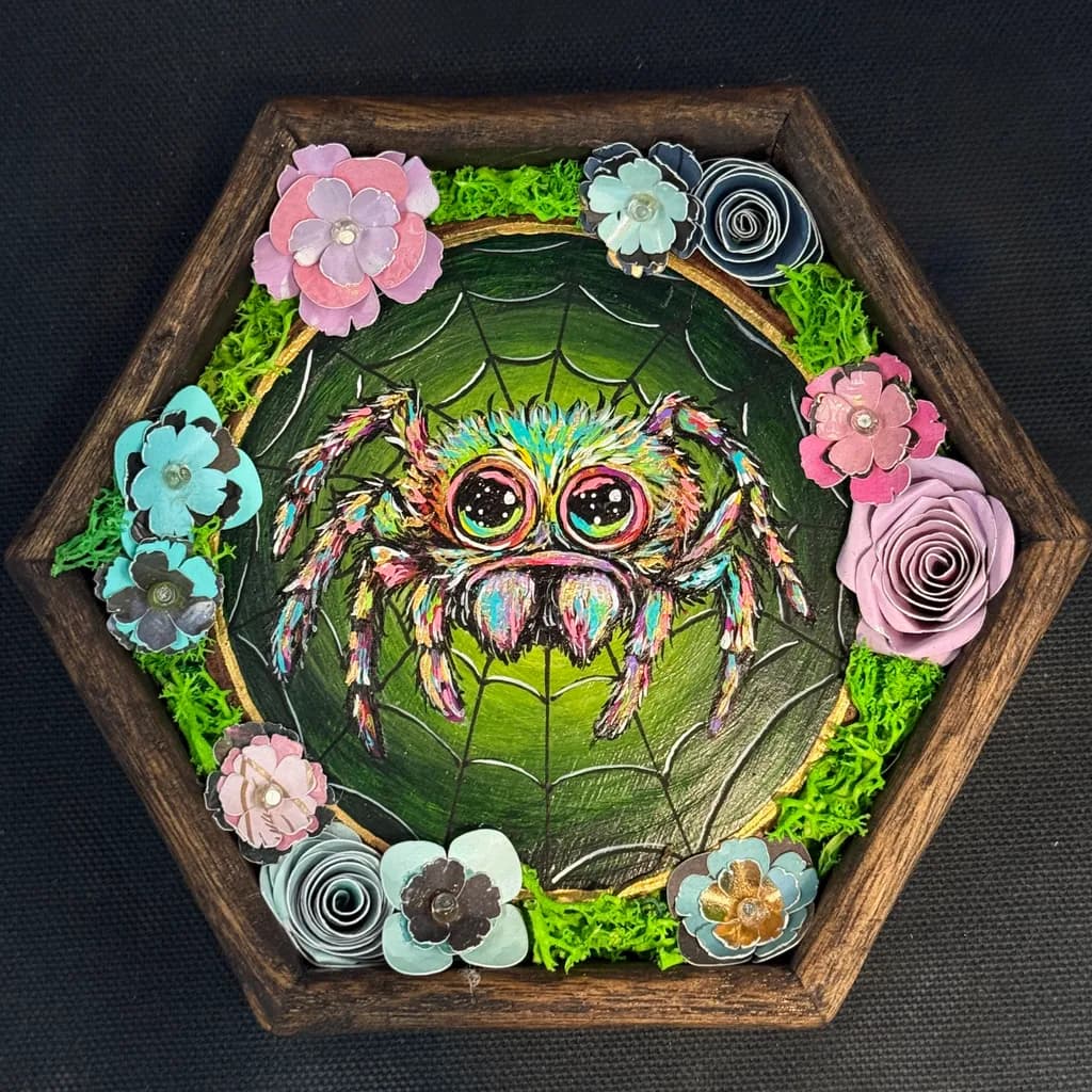Whimsical Spider Garden: A Colorful Fusion of Nature and Artistry