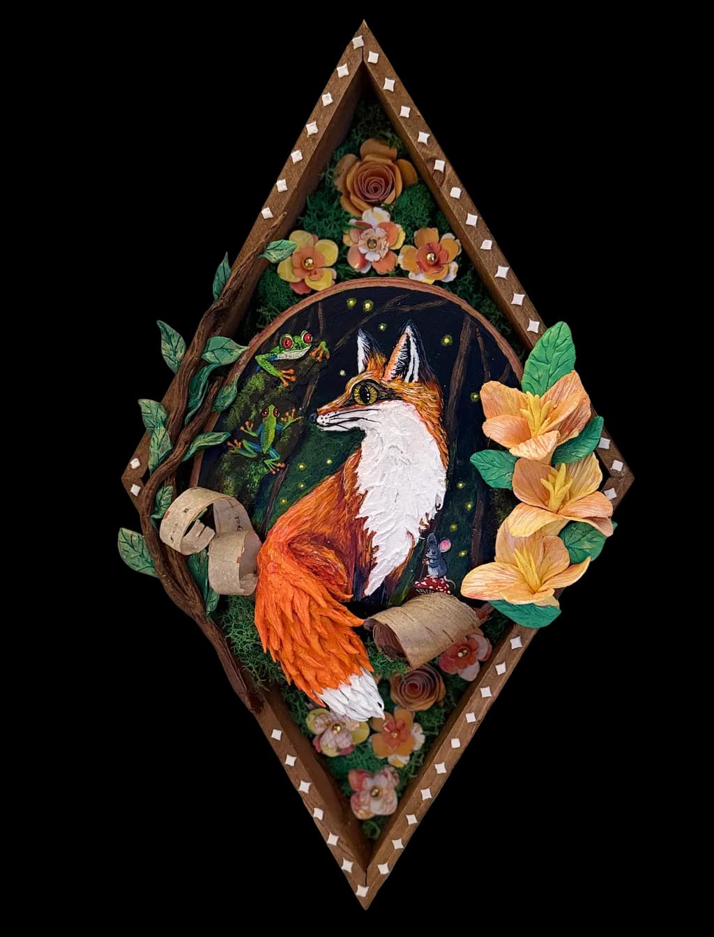 Whimsical Woodland Fox: A Colorful Floral Escape in Nature's Embrace