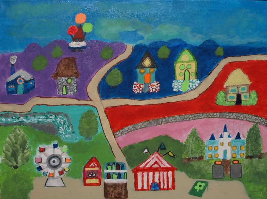 Whimsical Village: A Colorful Journey Through Imagination and Joy