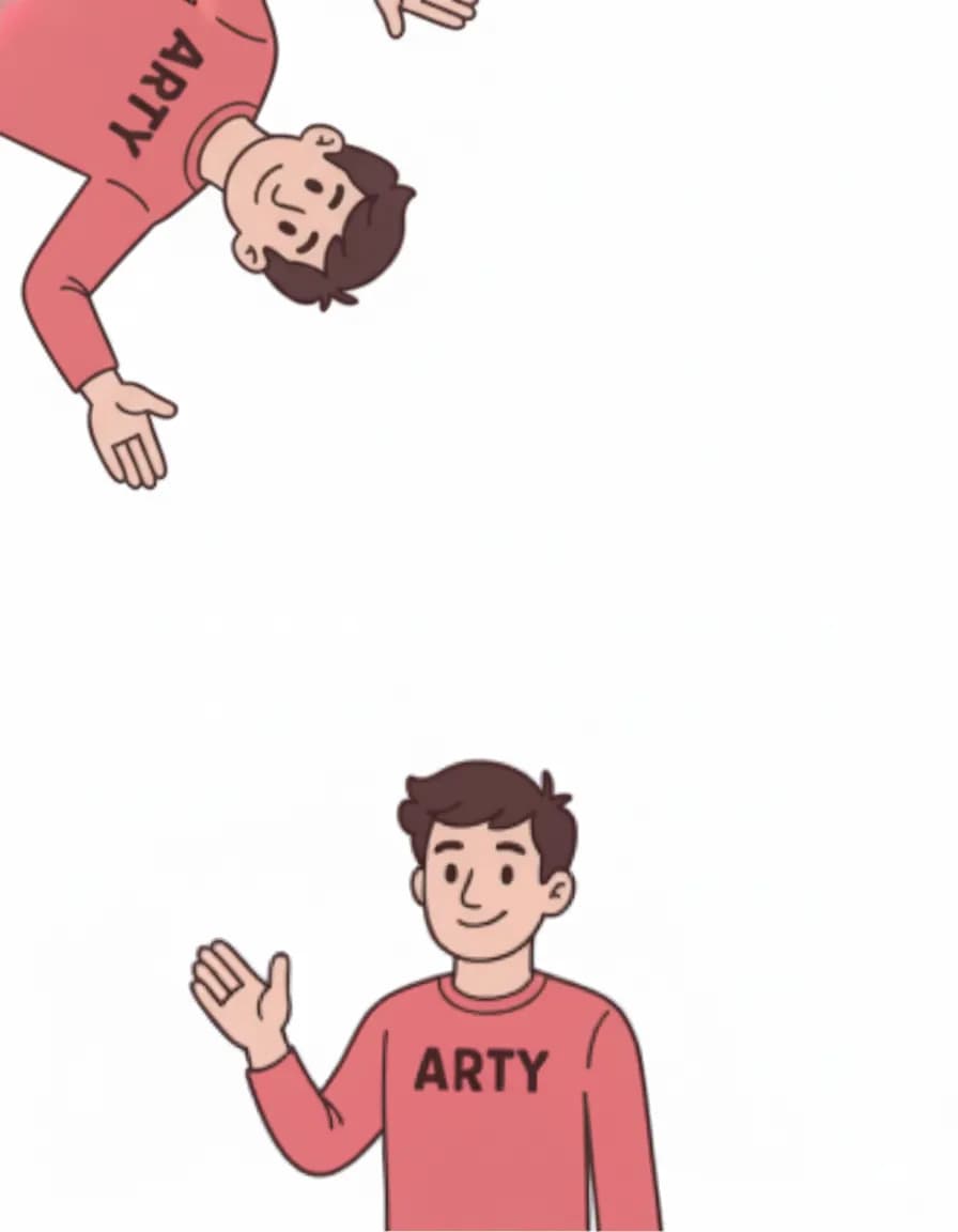 Playful Gestures: A Cheerful Cartoon Celebration of Creativity and Smiles