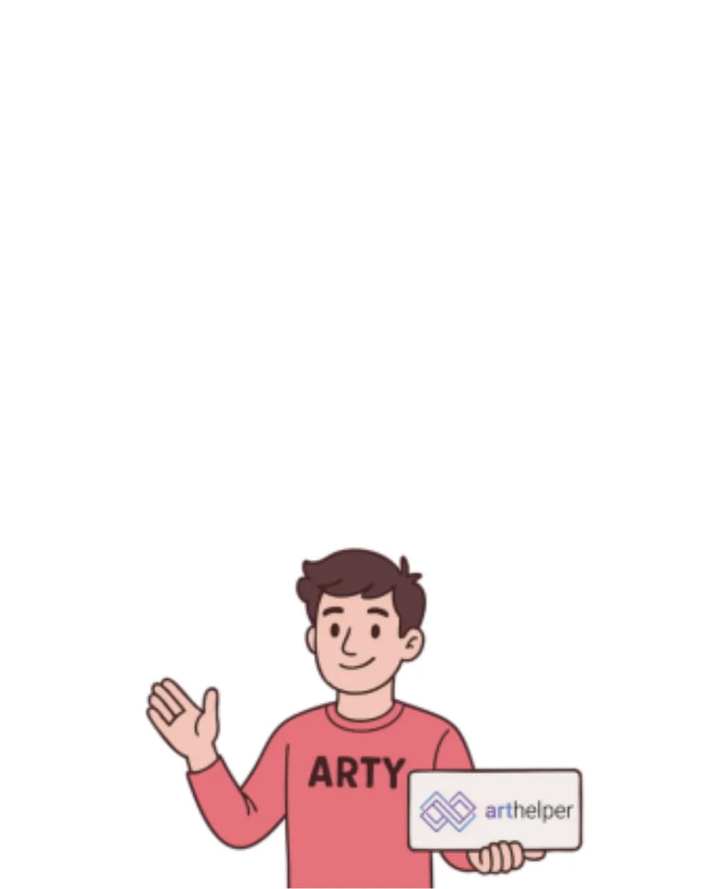"Arty's Whimsical Welcome: A Playful Invitation to Creativity"