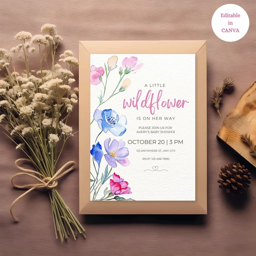 A Little Wildflower: A Whimsical Invitation for Avery's Baby Shower