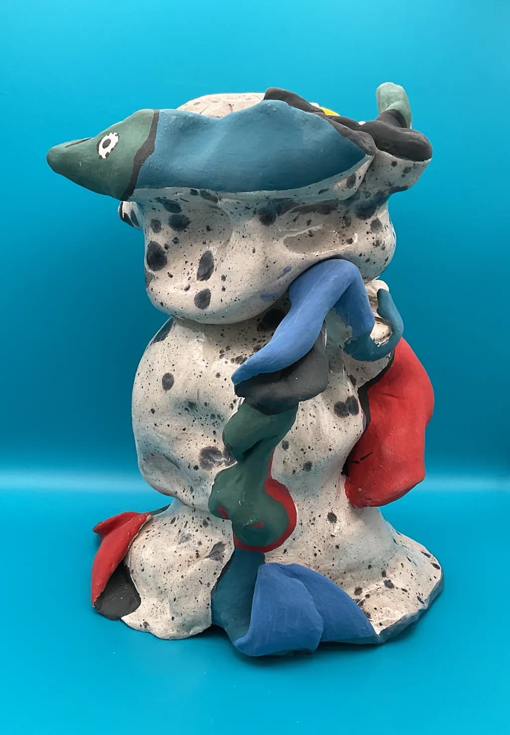 Whimsical Harmony: A Playful Abstract Sculpture in Vibrant Colors and Textures