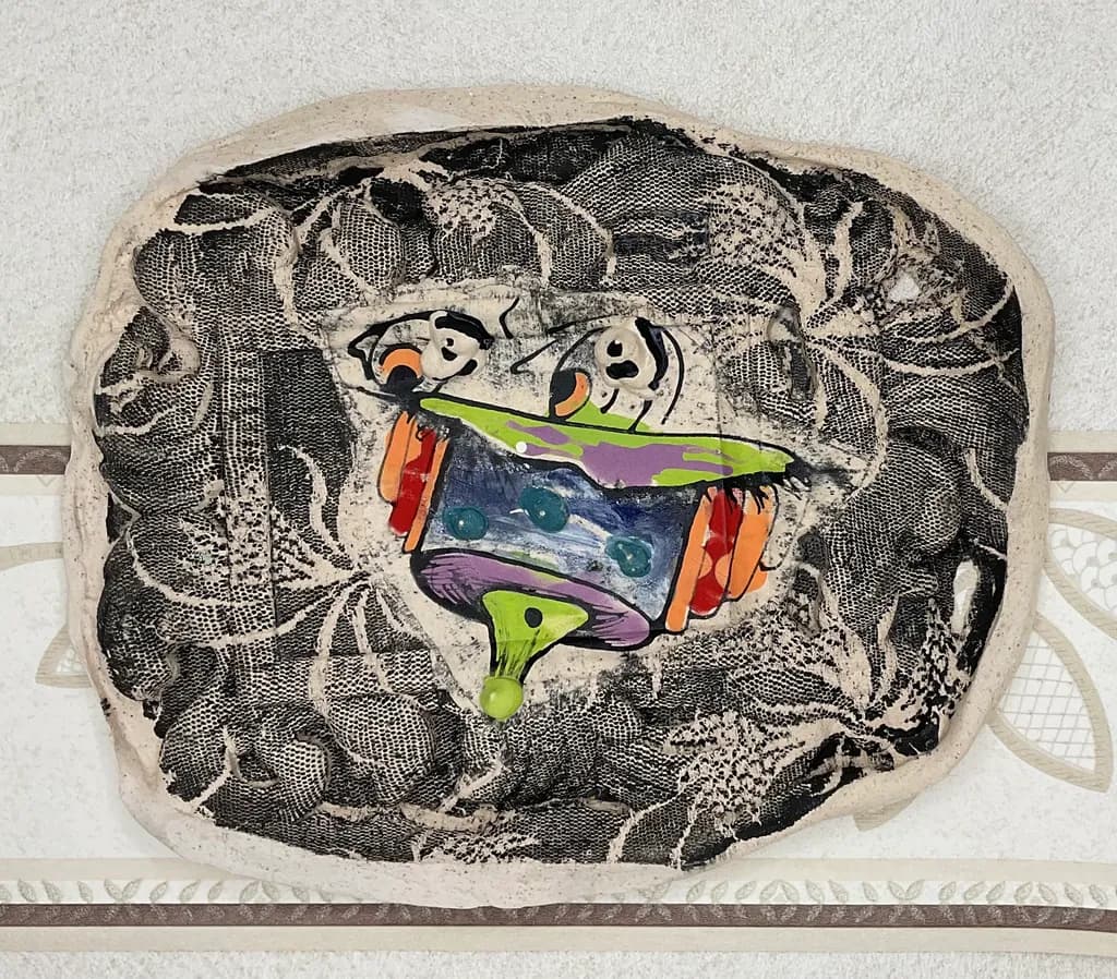 Whimsical Harmony: A Playful Fusion of Color and Texture in Mixed Media Art
