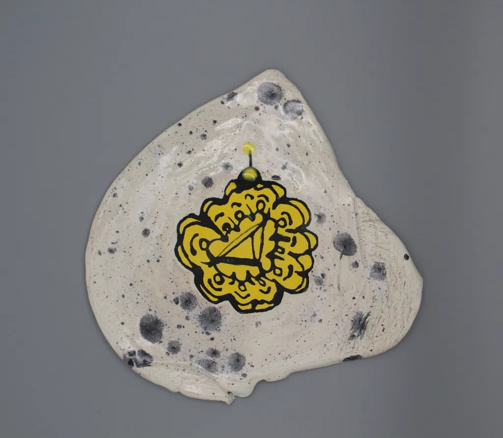 Colorful Abstract Ceramic Blossom: A Textured Artistic Expression