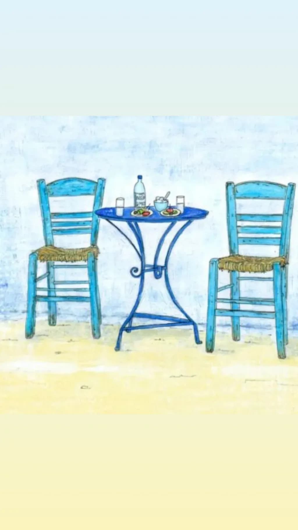 Blue Chairs and Table