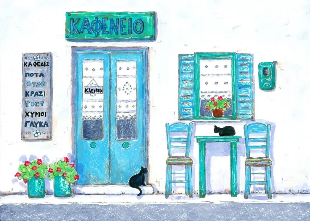 Blue Cafe Cats