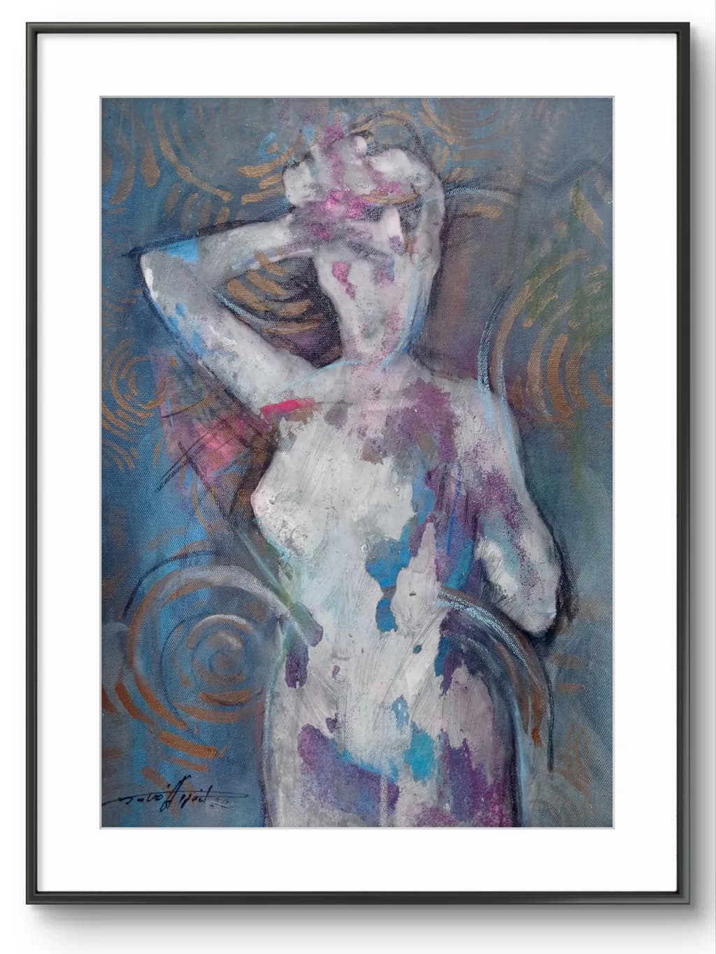 Whispers of Color: A Serene Embrace in Abstract Form