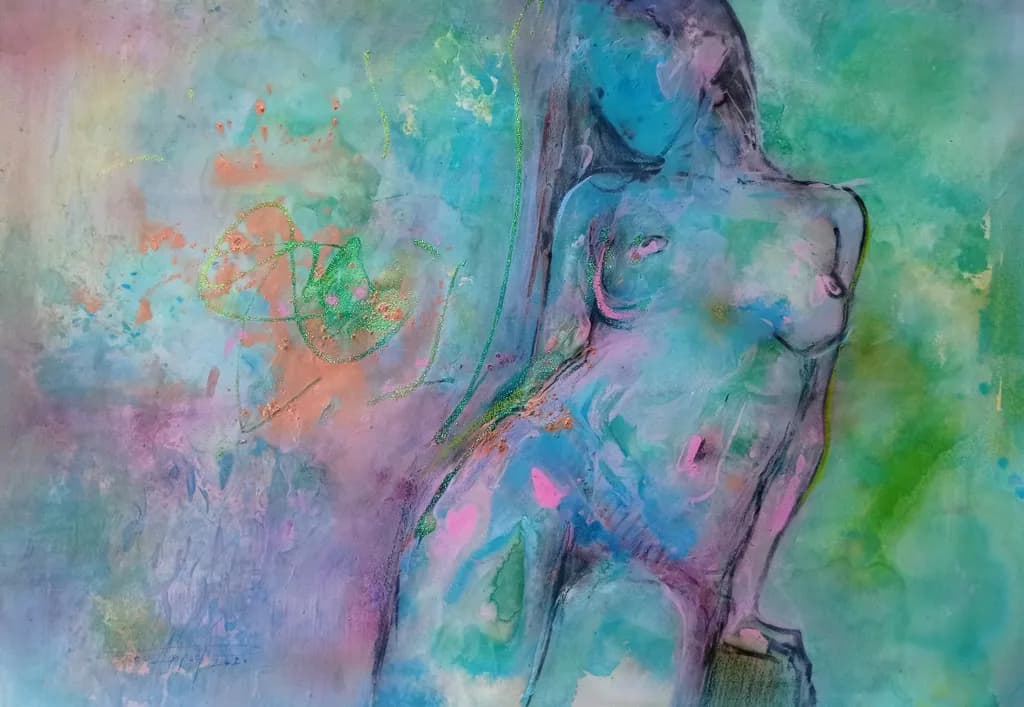 Whispers of Color: An Abstract Expression of Fluidity and Form