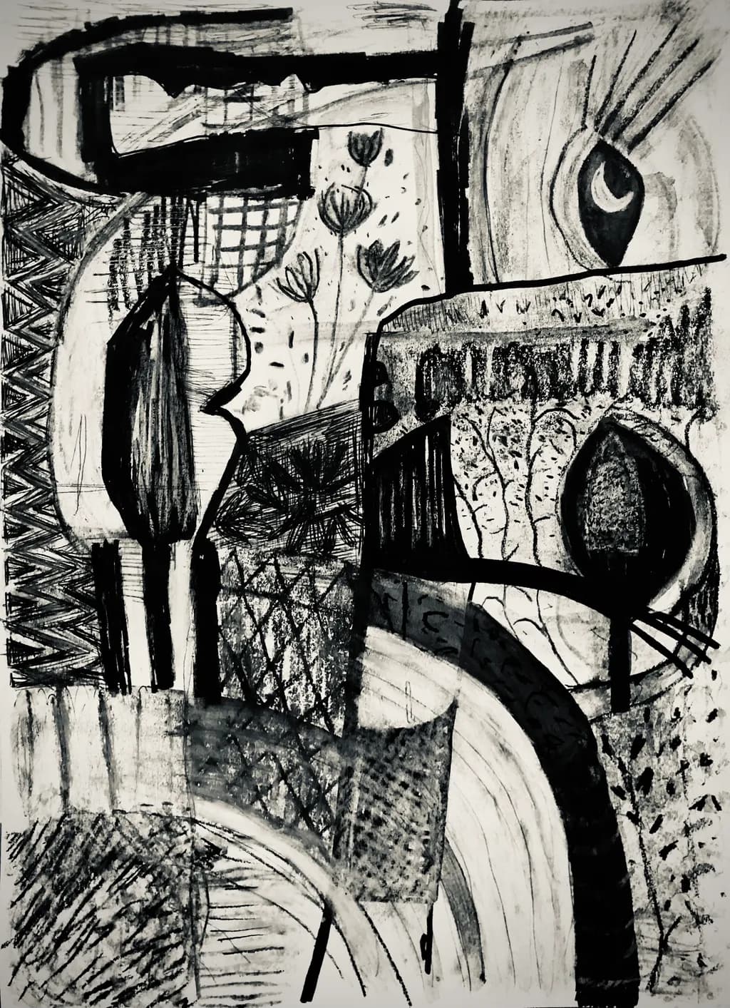 Whispers of Contrast: An Abstract Journey Through Shadows and Shapes