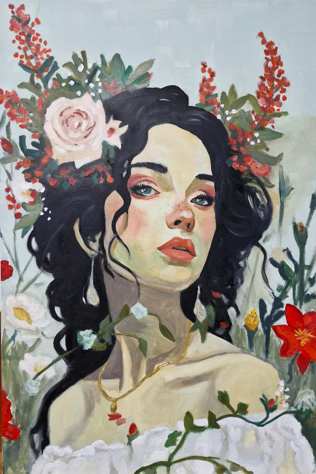 Whispers of Nature: A Portrait of Grace and Bloom
