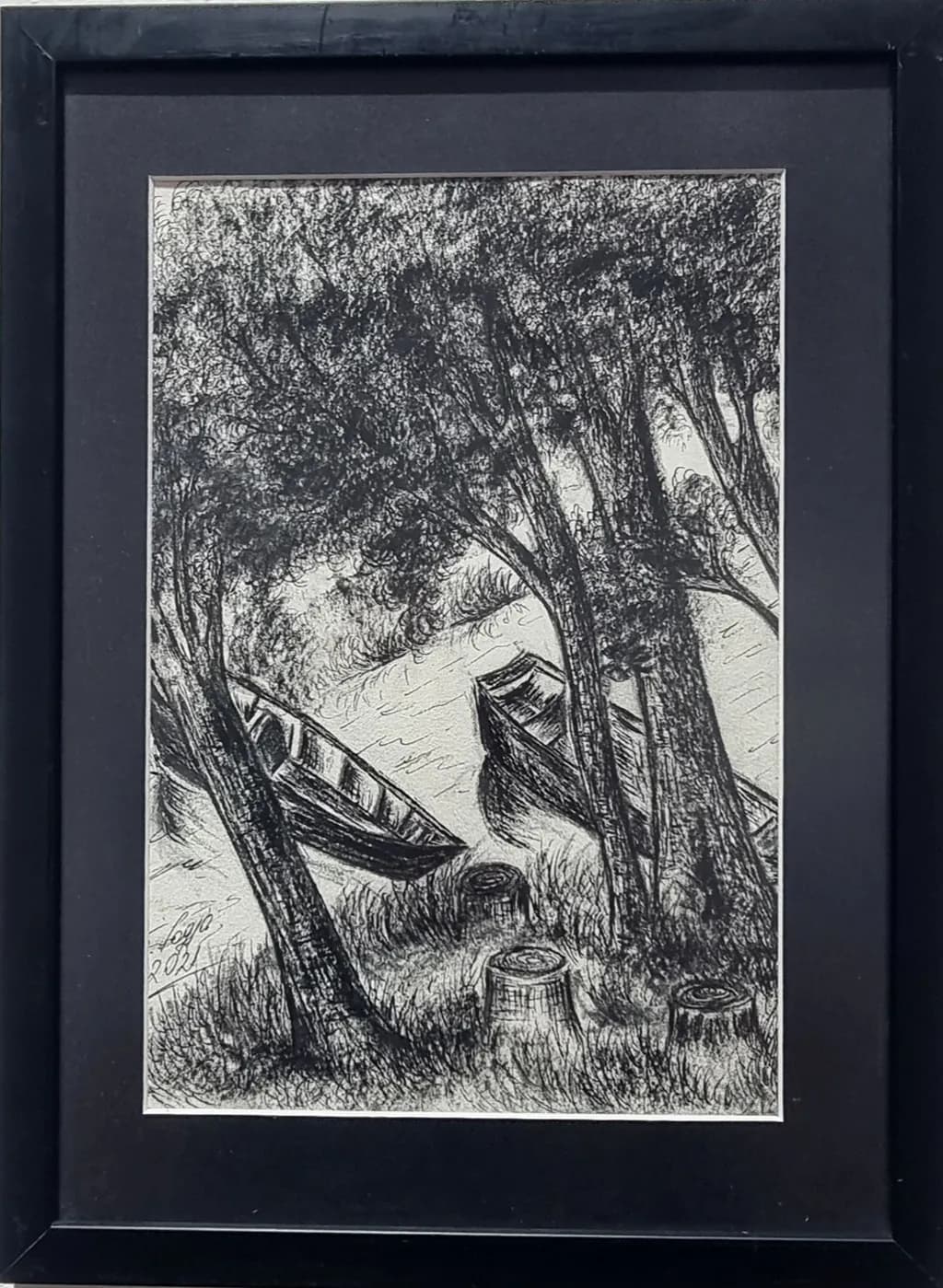 Whispers of Nature: Tranquil Waters and Silent Boats Amidst the Trees