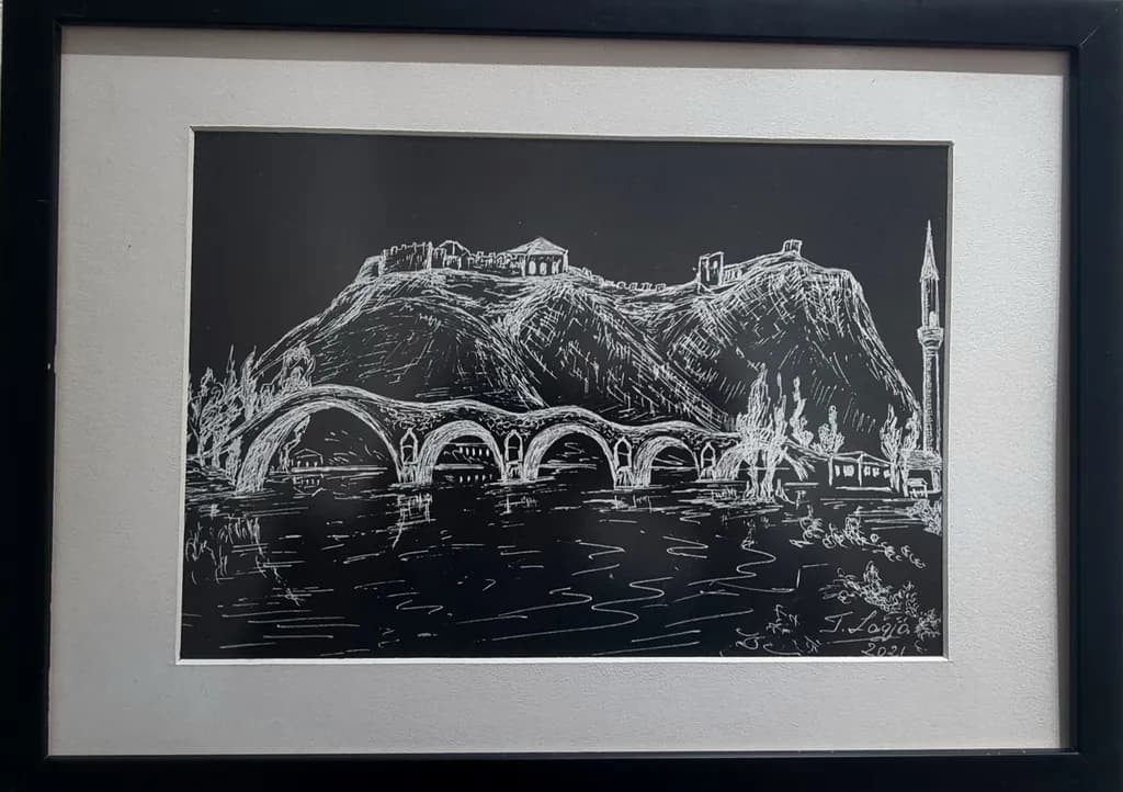 Whispers of Time: A Serene Landscape of Ancient Bridges and Majestic Hills