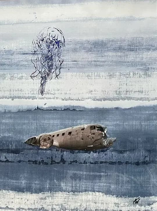 Whispers of the Abyss: A Surreal Encounter with Oceanic Decay and Ethereal Jellyfish
