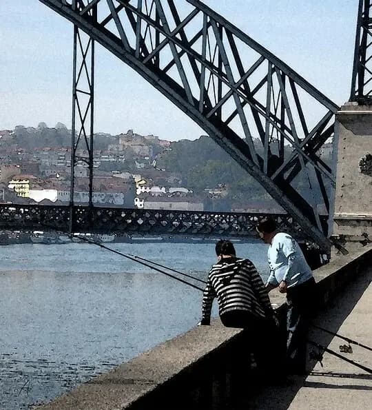 Whispers of the River: A Serene Fishing Moment Under the Bridge