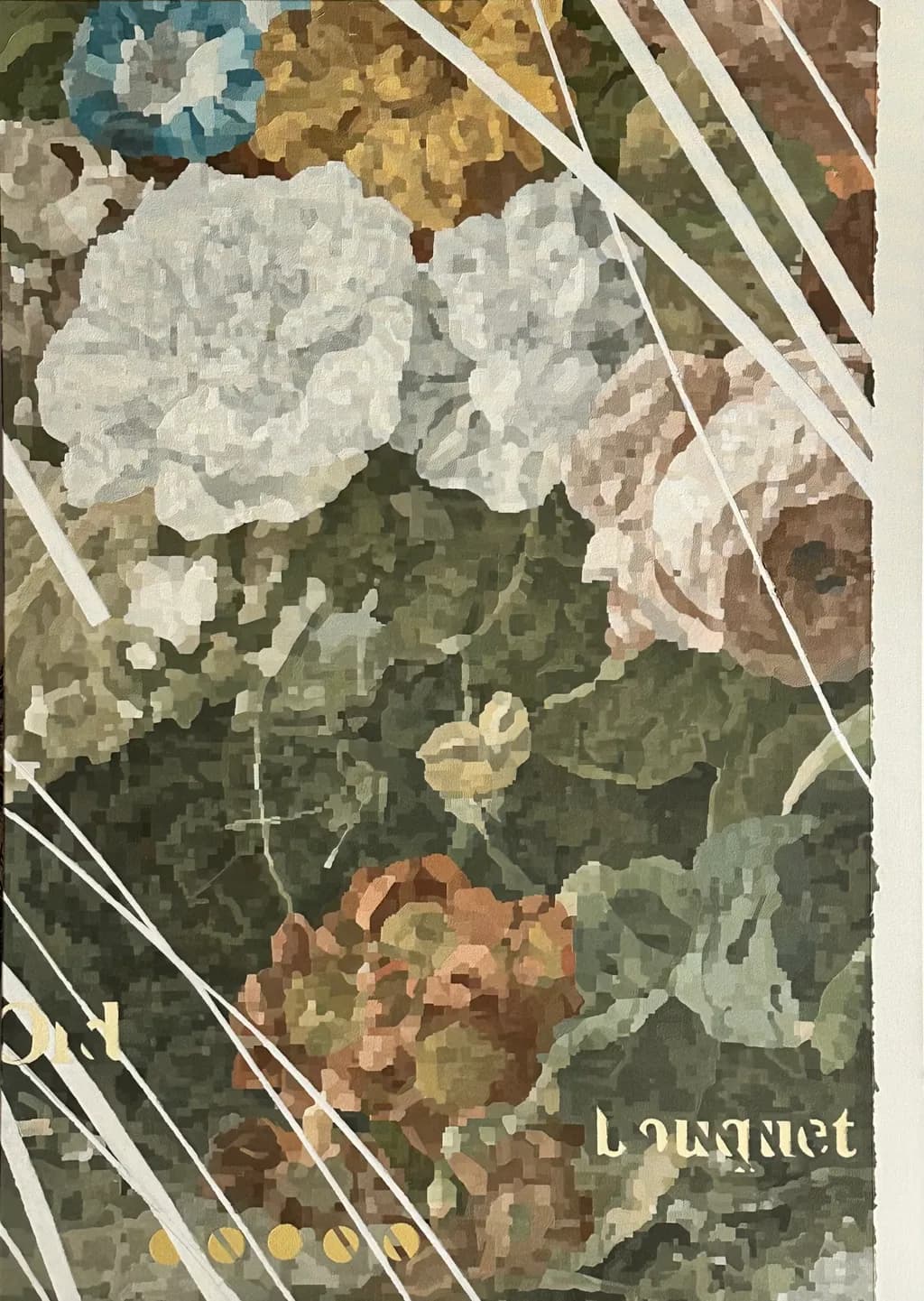 Whispers of Nature: A Textured Floral Bouquet in Soft Hues and Subtle Elegance
