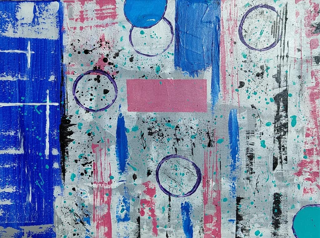 Vibrant Geometric Harmony: An Abstract Exploration of Color and Texture