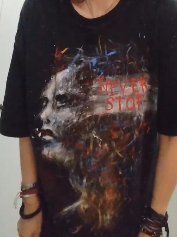 Ethereal Resilience: Never Stop T-Shirt Artistry