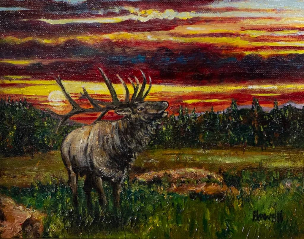 Majestic Elk at Sunset: A Vibrant Ode to Nature's Splendor