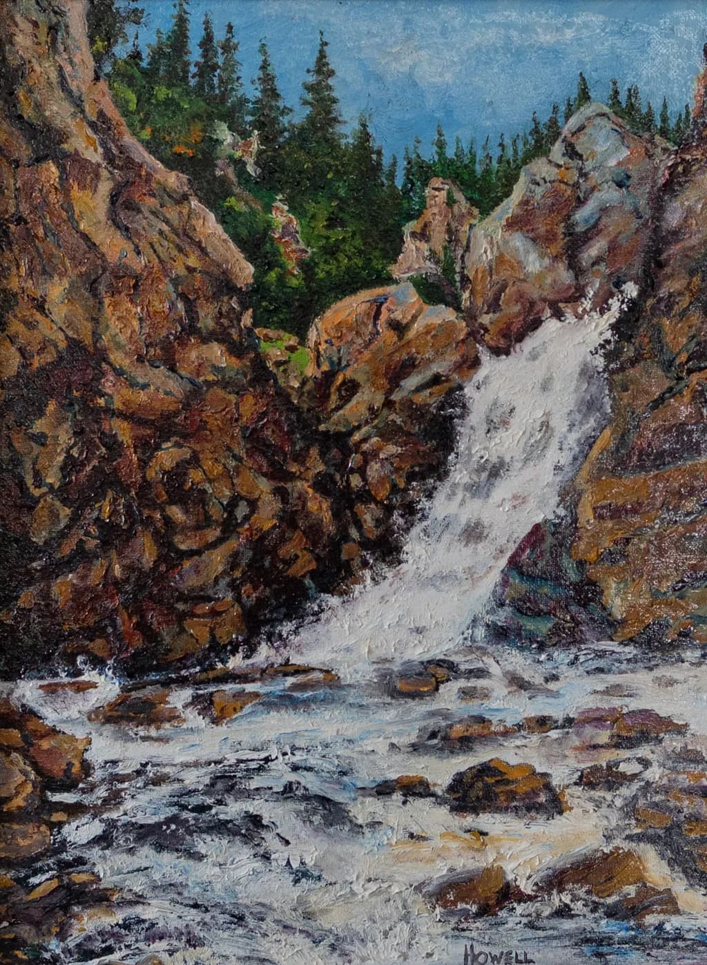 Whispers of the Cascade: A Serene Waterfall Amidst Rocky Embrace