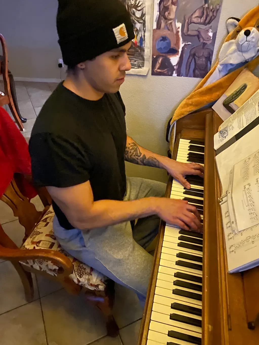 Melodies in Motion: A Casual Piano Performance Capturing Creative Focus