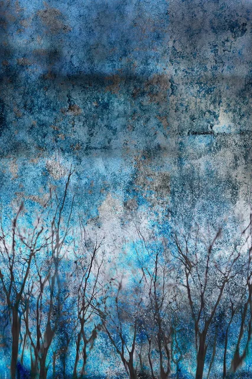 Whispers of Winter: A Dreamy Blue Forest Landscape