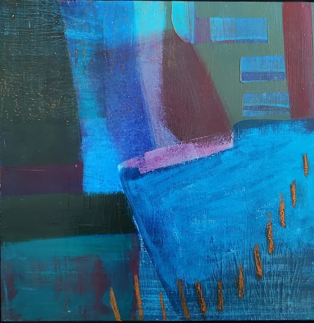 Whispers of Color: A Dance of Blues and Purples in Abstract Harmony