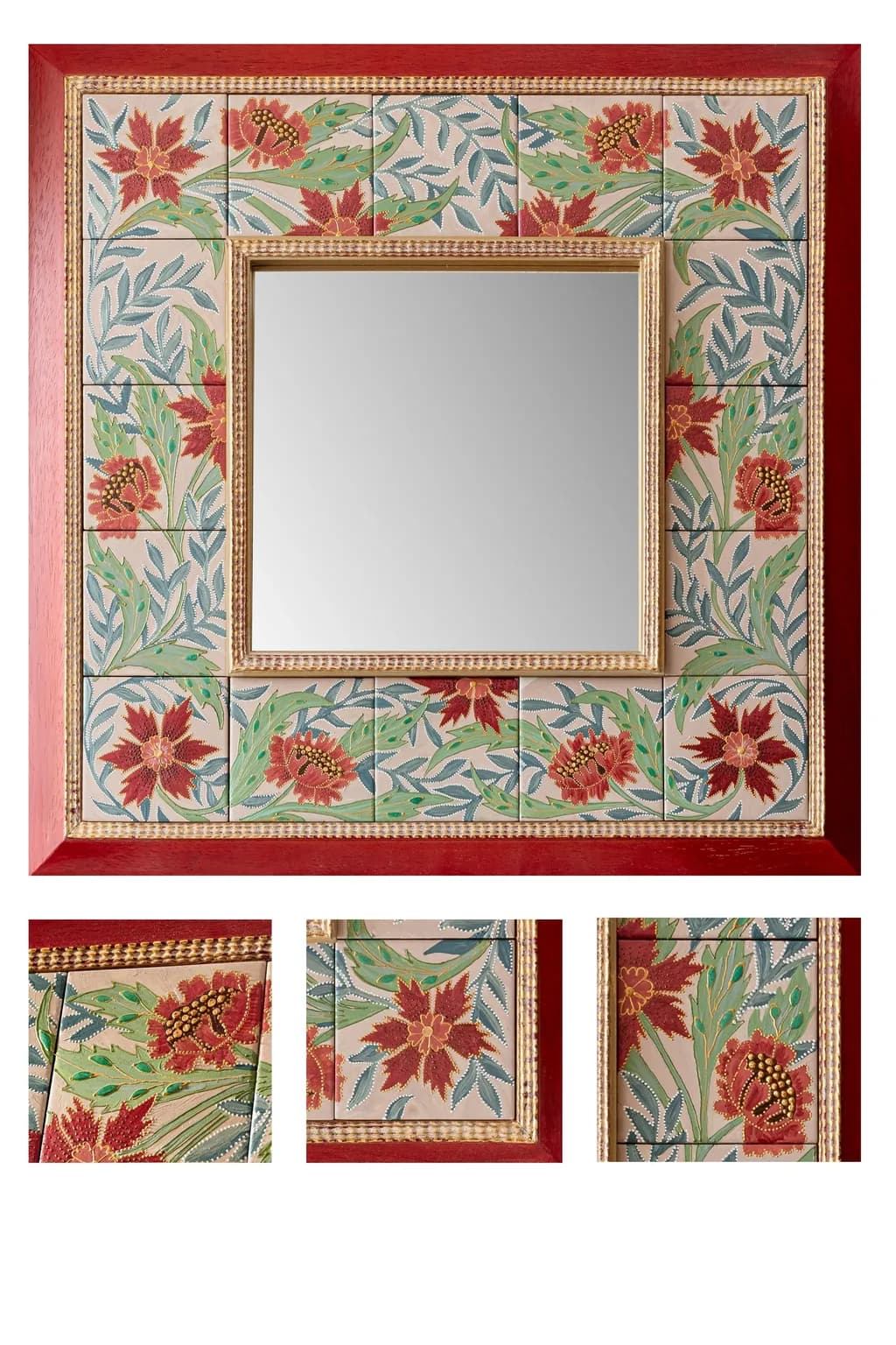 Floral Tile Mirror Frame