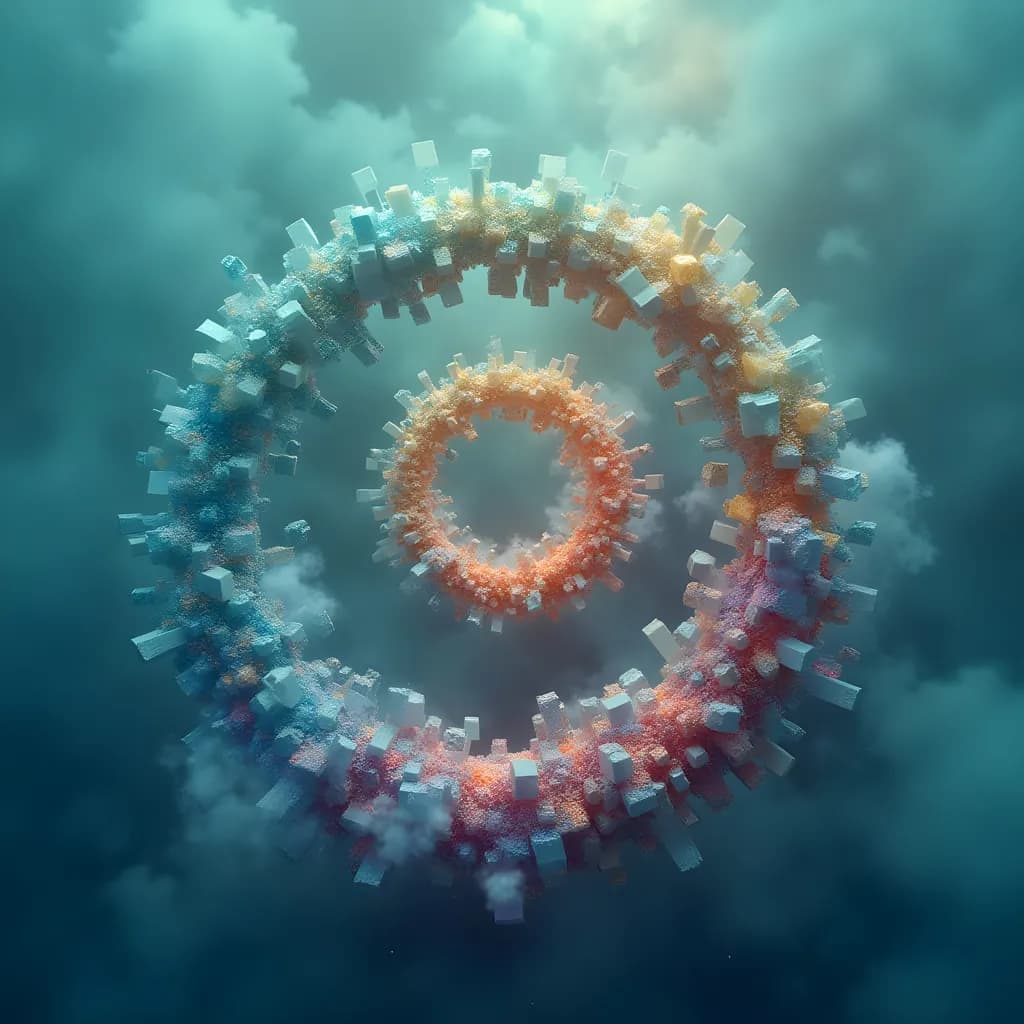 Ethereal Spirals: A Journey Through Color and Form in Abstract Art