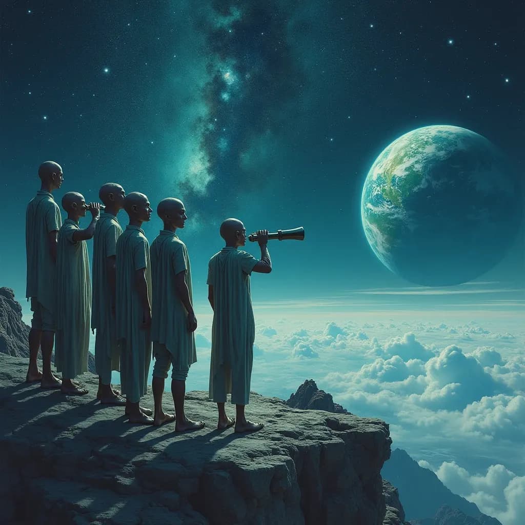 Aliens are watching the destruction of Earth.