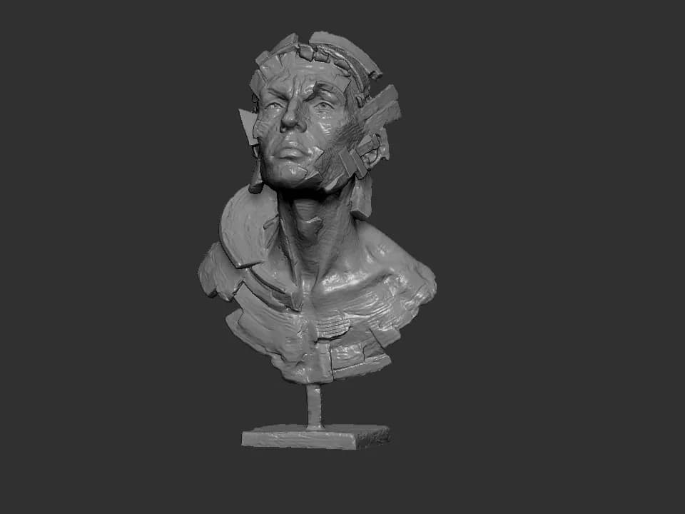 Fragmented Visage: A Sculptural Exploration of Identity and Emotion