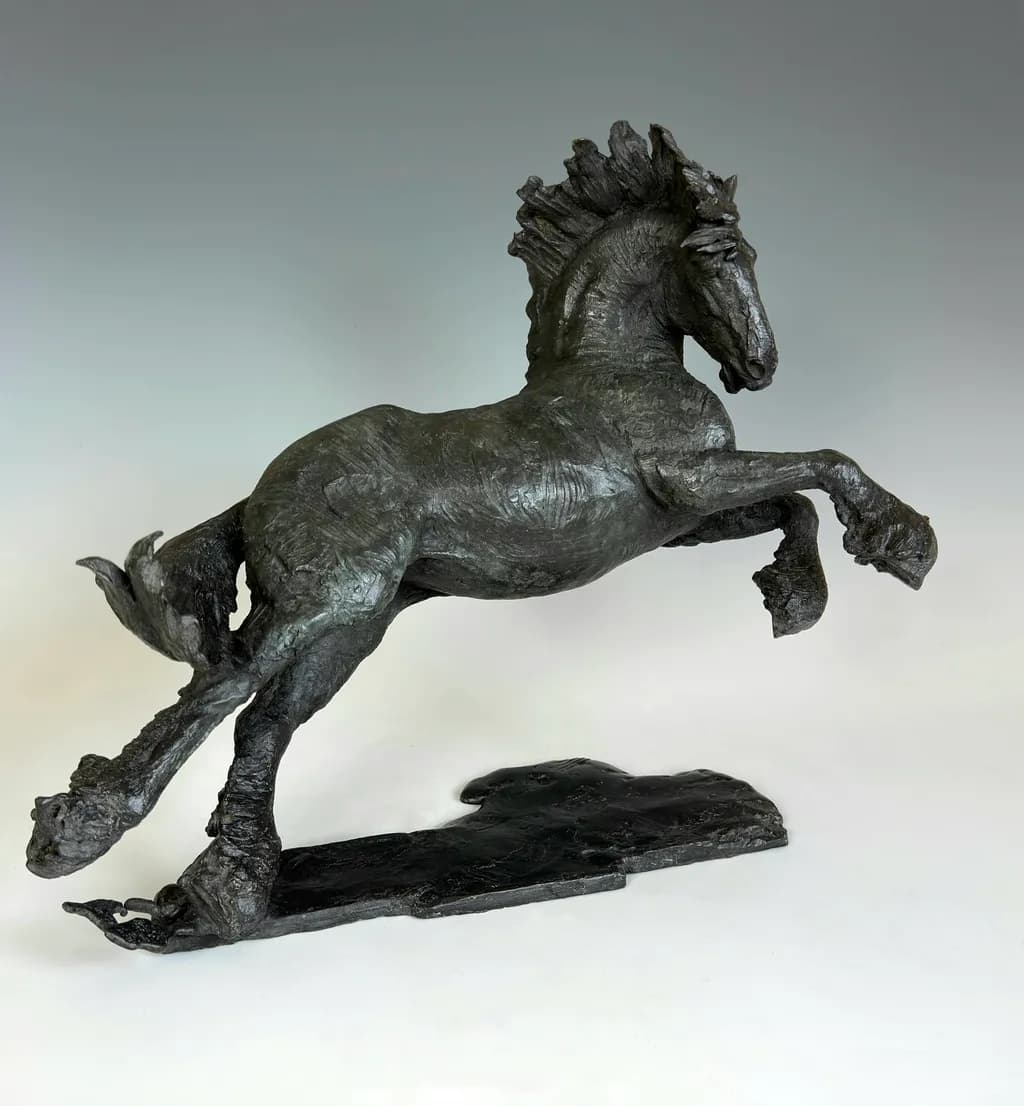 Dynamic Grace: A Bronze Sculpture of a Galloping Horse
