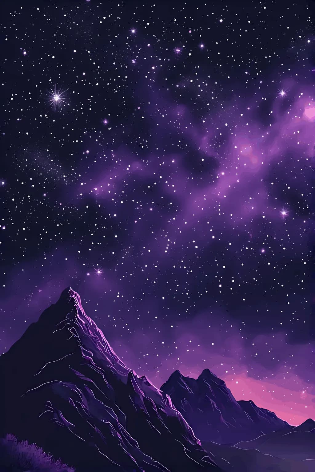Celestial Peaks: A Journey Through the Starry Night Sky