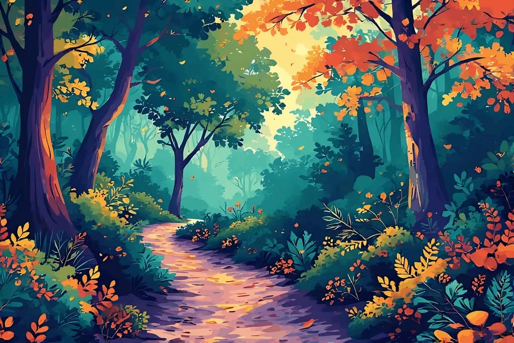 Whispers of Autumn: A Tranquil Pathway Through the Vibrant Forest