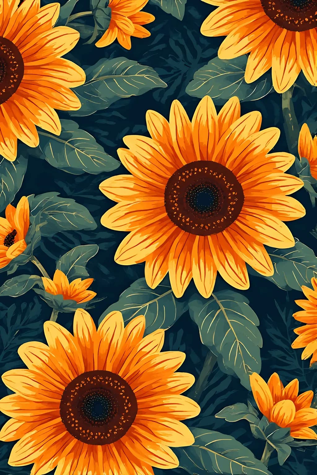 Sunlit Serenade: A Vibrant Dance of Sunflowers in Bloom