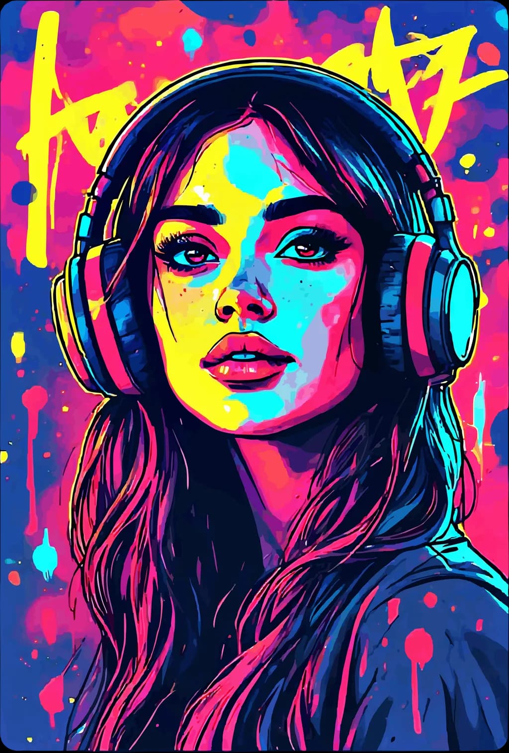Vibrant Echoes: A Colorful Portrait of Expression and Sound